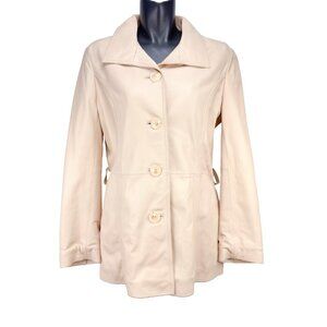 EMC Saumon Leather Soft Pink Cream Spring Jacket sz M
